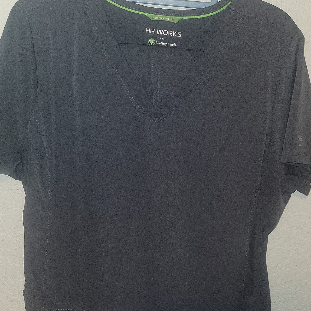 Healing Hands Black Scrub Top
